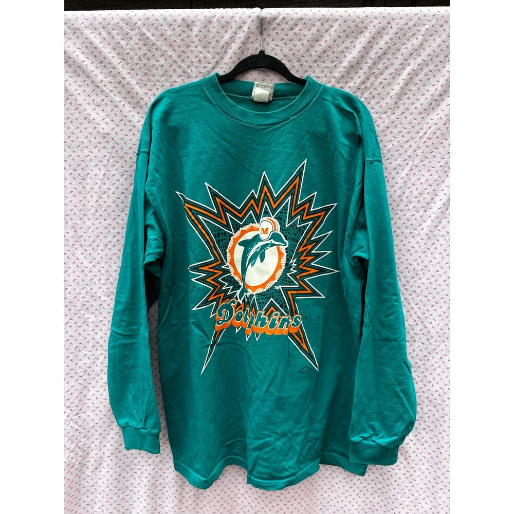 Vintage Miami Dolphins ZBZ brand extra large, long sleeve T-shirt, green
